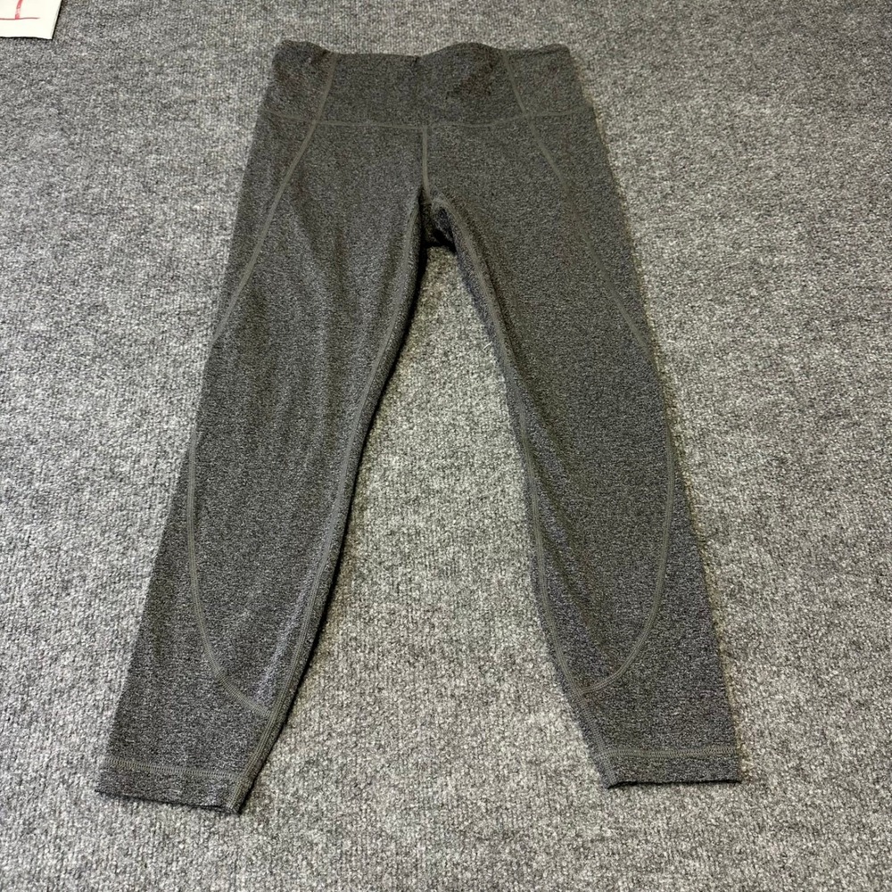 Athleta Leggings Womens Size M Gray Heathered High Rise Cropped Athletic Yoga